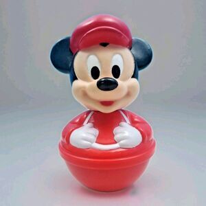 Disney Mickey Mouse Weeble Wobble Vintage Toy